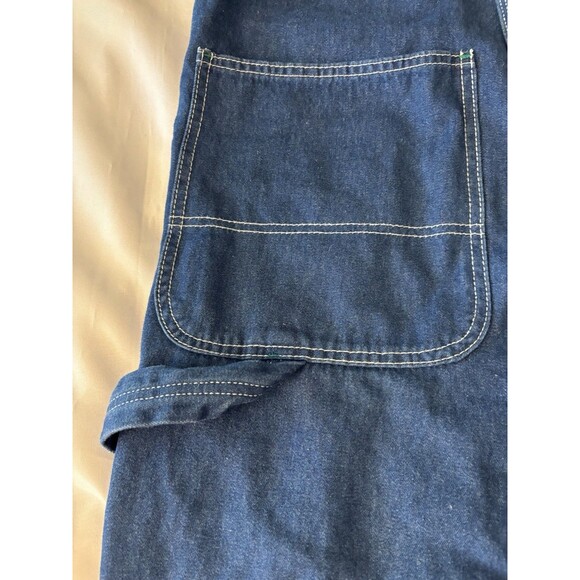 LIBERTY Stonewashed Bib Overalls Jeans 34x32 Denim Carpenter Farm Utility Work - Picture 9 of 16